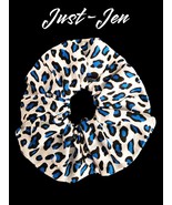 Black and Blue Leopard Scrunchie - $8.99