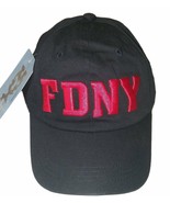 FDNY Baseball Hat Black Red 3d Embroidered Letters - £11.77 GBP