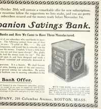 1904 Perry Mason Companion Savings Bank Advertisement Ephemera 11.25 x 7.5&quot; - £9.18 GBP