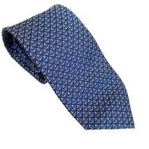 Nautica Blue Mini Anchor Print 100% Silk Tie - $28.05