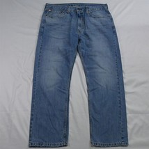 Levi&#39;s 36 x 29 505 Regular Fit Straight Light Wash Distressed Denim Jeans - £15.73 GBP