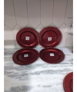 Pier 1 Turkish Salad Plates, Set Of 4, Red &amp; Gold, 9&quot;Diameter - $19.80