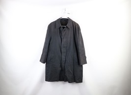 Vtg 50s Rockabilly Mens 42S Distressed Lined Trench Coat Rain Jacket Plaid USA - £50.85 GBP