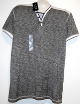 LCR Mens Gray White  Border T-Shirt Cotton Sz 2XL  Fit Small NEW  - £26.20 GBP