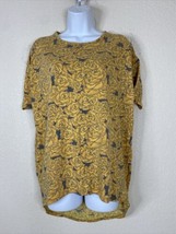 LuLaRoe Womens Size XXS Yellow Floral Relaxed Fit Irma T-shirt Short Sleeve - £5.87 GBP