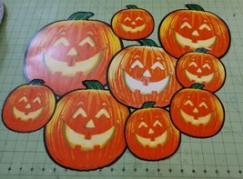 Vintage Halloween Jack O Lantern Cut Outs 8PC Pumpkins Amscan Hanging Decoration - £25.42 GBP
