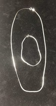 Vintage PPC Sterling Silver 925 Herringbone Chain 18&quot; Necklace &amp; 7&quot; Bracelet - £23.32 GBP