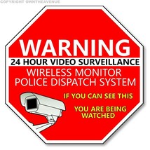 Warning 24 Hour Video Surveillance Security Cameras Vinyl Sticker Decal ... - £1.33 GBP+