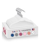 MOERKADA Kids Velvet Hangers 50 Pack 11&quot; White Non-Slip Space Saving - $156.16 MXN