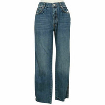 FREE PEOPLE Blue Slim Crop Boyfriend Distressed Jeans 31 - £47.40 GBP