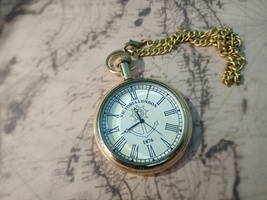 Brass Pocket Watch with Chain Brass 1876  Vintage Pocket Watch for Men and Women - £30.99 GBP