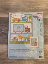 New 2010 Dimensions &quot;Happi Transport Birth Record&quot; counted Cross Stitch ... - $12.82