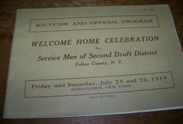 1919 WWI WELCOME HOME CELEBRATION PROGRAM FULTON NY US ARMY DOUGH BOY - £28.64 GBP