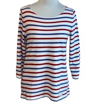 Talbots red white blue patriotic pullover partial sleeve cotton tee size... - $28.88