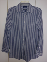 STAFFORD TRAVEL FITTED MEN&#39;S LS BUTTON PLAID DRESS SHIRT-16.5x34/35-NWOT... - $14.89