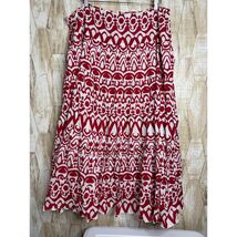 Ashley Stewart Red White Geometric Print Tiered Maxi Skirt Plus Size 22 - $18.00