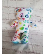 Build A Bear Stuffed Bear Rainbow hearts 17 Inch Plush Multicolor Toy - £20.06 GBP