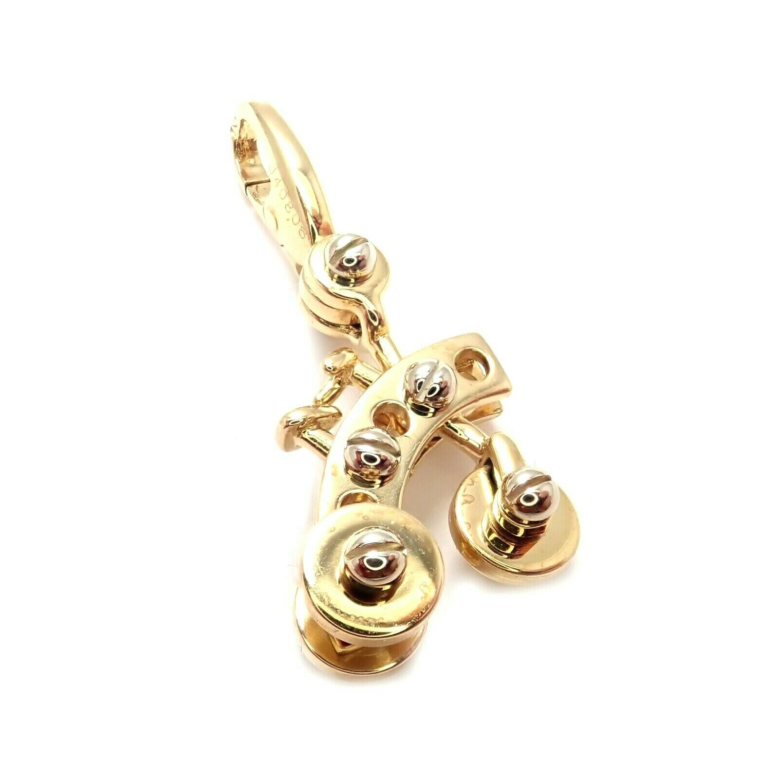Authentic! Vintage Cartier 18k Yellow Gold Tricycle Bicycle Charm Pendant 2000 - $1,965.60