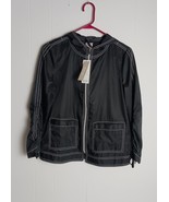 Chicos Zenergy Windbreaker Jacket - Size 0 (4-6) - Long Sleeve - Black P... - $740.70 MXN