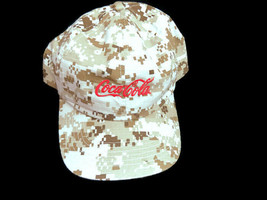 Coca-Cola Sand Camo Baseball Cap Hat Adjustable Back 100% Cotton - BRAND NEW - £9.73 GBP