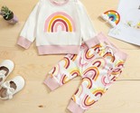NEW Rainbow Girls Sweat Suit Long Sleeve Outfit Set 3T - £8.69 GBP