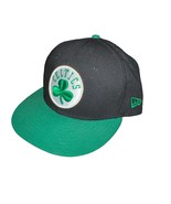 Boston Celtics Logo New Era 9Fifty Courtside Black Adjustable Cap Hat - £19.38 GBP