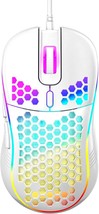 Honeycomb Wired Gaming Mouse, Rgb Backlight And 7200 Adjustable Dpi,, White - £35.58 GBP