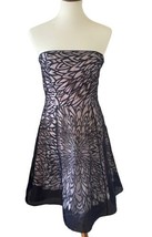 White House Black Market Bustier Dress Womens Size 4 Semi Sheer Fit &amp; Flare Knee - £10.56 GBP