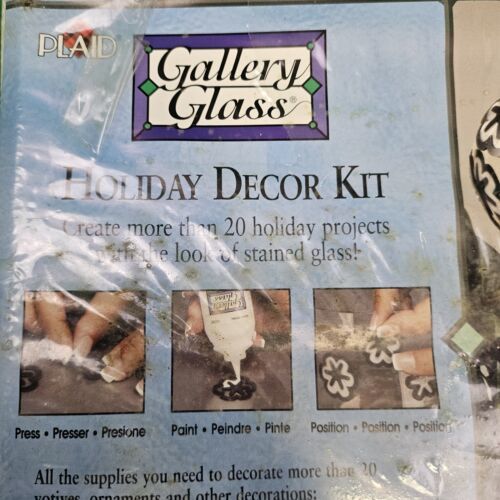 Primary image for Plaid Gallery Glass Holiday Decor Kit Stained Glass Look DIY Crafting Kit New