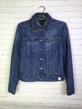 Tommy Hilfiger Womens Size Small Blue Denim Jean Trucker Jacket Button Front - £16.40 GBP
