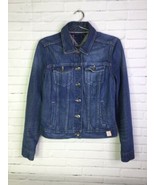 Tommy Hilfiger Womens Size Small Blue Denim Jean Trucker Jacket Button F... - £16.58 GBP