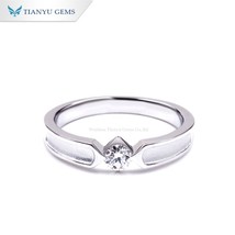 White Gold Plated Moissanite Rings Sterling Silver Engagement Ring Solitaire Ban - £38.95 GBP