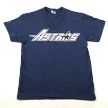 Houston Astros Youth Boys L Blue T Shirt V Neck Large Logo New Single Stitch - £10.99 GBP
