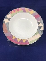 Mikasa Studio Nova Palm Desert Geometric Y 2216 Soup Plate Bowl 8.25&quot; Ov... - $12.82