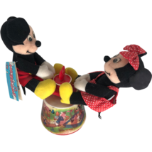 VTG Applause Wind Up Musical Mickey &amp; Minnie Mouse Club March Spinning See Saw - £27.68 GBP