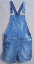 Vigoss Girls Size Large L Overall Shorts Denim Jeans Dark Wash Shortalls - £5.22 GBP