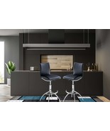 Black Leatherette Barstool: Adjustable Height Chrome - $437.65 CAD