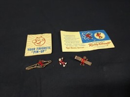 Old 1955 Reddy Kilowatt LOT - 4 Stick Pin Pins &amp; 2 Tie Clips ORIGINAL ATOM  - £28.69 GBP