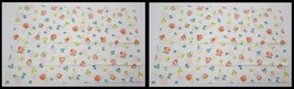 MM) Vintage 2 Pair Floral White Cloth Pillowcases Bedding 32&quot; x 19&quot; - £7.81 GBP