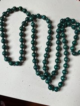 Long Green Dyed Alternating Small &amp; Medium Sized Wood Bead Necklace – 54 inches  - £8.88 GBP