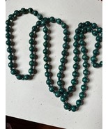 Long Green Dyed Alternating Small &amp; Medium Sized Wood Bead Necklace – 54... - £8.87 GBP