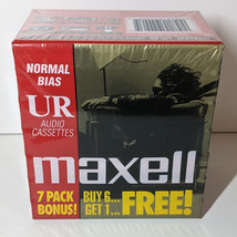 Maxell UR60 Normal Bias Blank Audio Cassette Tape - 7-Pack - Sealed - £8.57 GBP