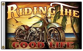 DELUXE BIKER FLAG RIDING THE GOOD LIFE FL772 3x5 bikers item MOTORCYCLE ... - $17.68