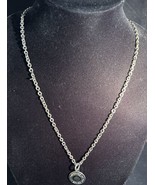 COACH Charm Silver Tone Medallion Hangtag Pendant on Long Chain - $13.43 CAD