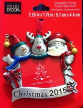Christmas Tree Ornament Snowman Deer Santa 2015 Photo Picture Frame Frie... - £13.66 GBP