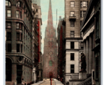 Muro Street Vista Trinità Chiesa New York Città Ny Nyc Unp DB Cartolina W14 - $4.04