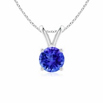 ANGARA 6mm V-Bale Round Tanzanite Solitaire Pendant in Silver for Women, Girls - £345.44 GBP
