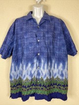 No Boundaries Men Size XL Blue Tribal Pattern Button Up Hawaiian Shirt Short Sle - £5.76 GBP