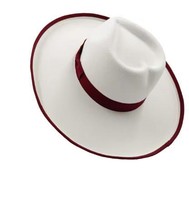 Customize Unisex White w/Color Band Heart Fedora Hat Design - $33.00