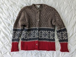 Vintage Eddie Bauer Nordic Wool Alpaca Cardigan Sweater Women&#39;s Size Medium - £23.73 GBP